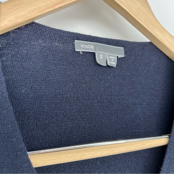 Vince Wool Dark Navy Blue Mixed Media Sweater Dress Size small - Picture 4 of 15